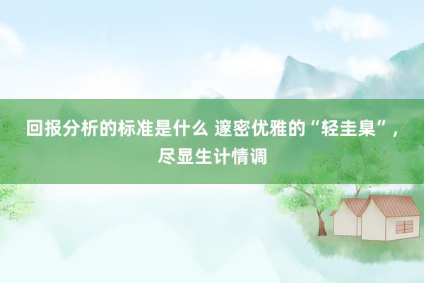 回报分析的标准是什么 邃密优雅的“轻圭臬”，尽显生计情调