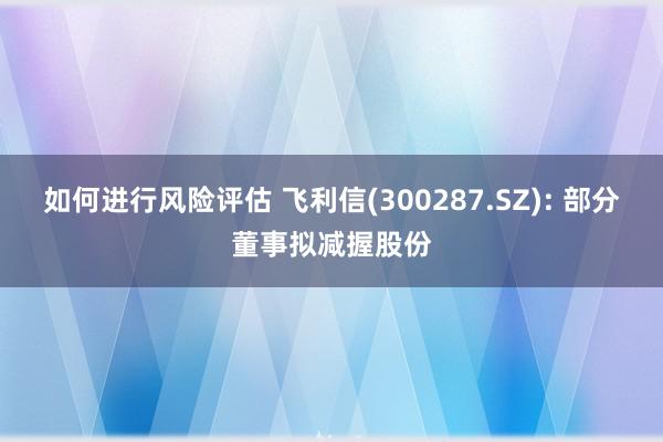 如何进行风险评估 飞利信(300287.SZ): 部分董事拟