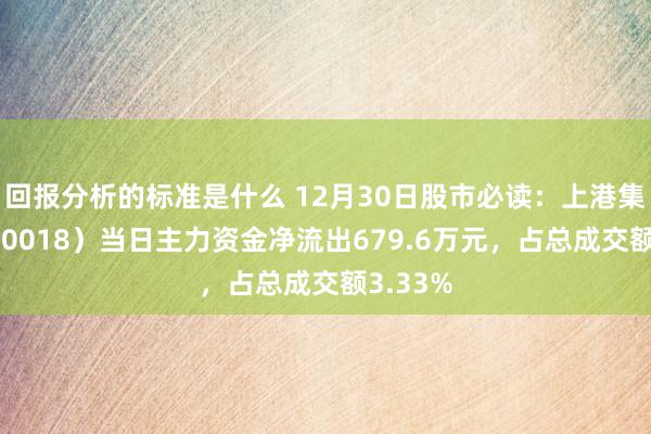 回报分析的标准是什么 12月30日股市必读：上港集团（600018）当日主力资金净流出679.6万元，占总成交额3.33%