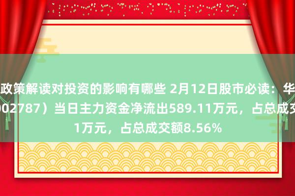 政策解读对投资的影响有哪些 2月12日股市必读：华源控股（002787）当日主力资金净流出589.11万元，占总成交额8.56%